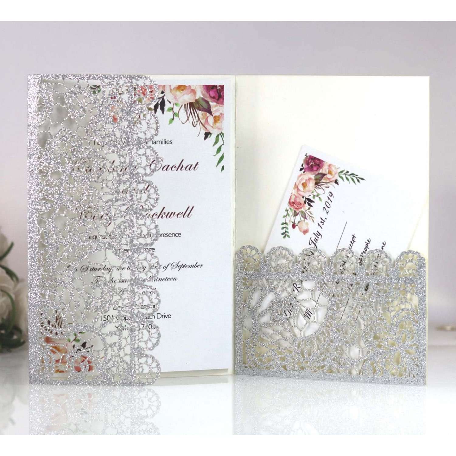 European Style Business Invitation Card Wedding Card Lace Figure